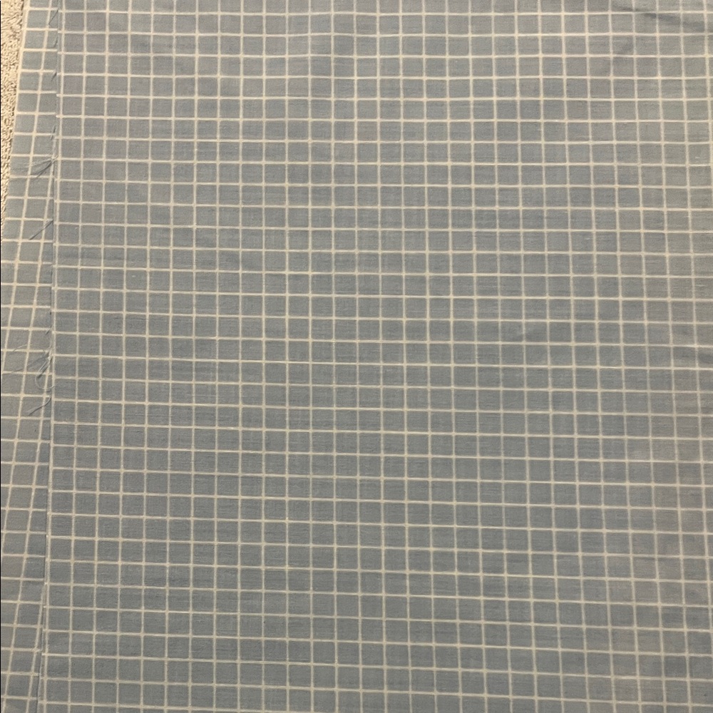 Sky Blue and White Checkered Fabric- 2 yards